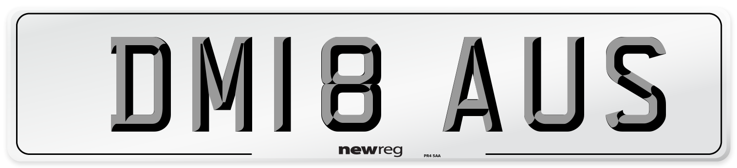 DM18 AUS Number Plate from New Reg